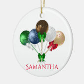 Pop voor kersttaart, kleurrijk keramisch ornament (Links)