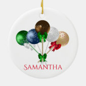 Pop voor kersttaart, kleurrijk keramisch ornament (Achterkant)