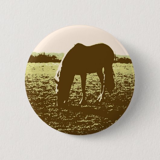 Pop voor paardengrazing ronde button 5,7 cm (Voorkant)