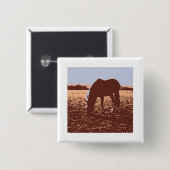 Pop voor paardengrazing vierkante button 5,1 cm (Voorkant /achterkant)
