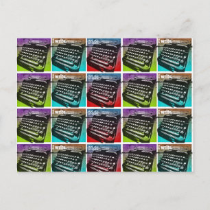 Pop voor schrijfmachines voor schrijvers en auteur briefkaart