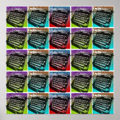 Pop voor schrijfmachines voor schrijvers en auteur poster (Voorkant)