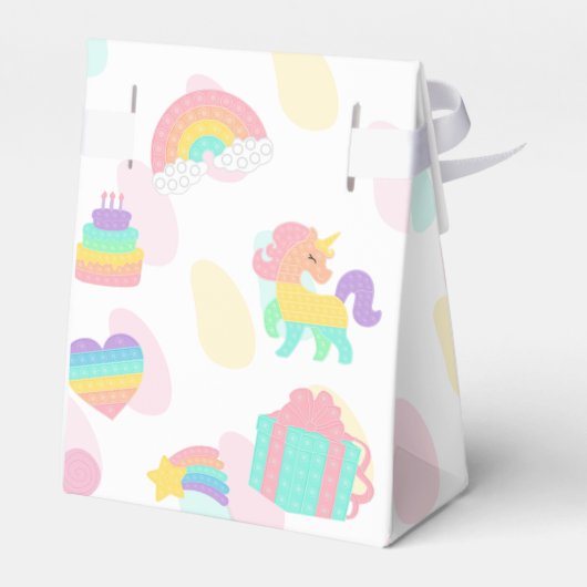 Pop voorbij! Pastel pop het verjaardagskind Bedankdoosjes (Achterkant)