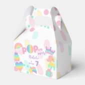 Pop voorbij! Pastel pop het verjaardagskind Bedankdoosjes (Achterkant)
