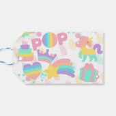 Pop voorbij! Pastel pop het verjaardagskind Cadeaulabel (Achterkant Horizontaal)