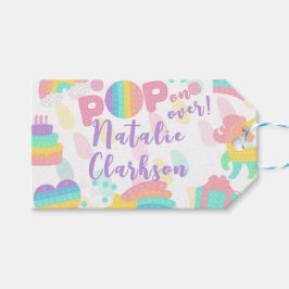 Pop voorbij! Pastel pop het verjaardagskind Cadeaulabel
