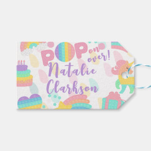Pop voorbij! Pastel pop het verjaardagskind Cadeaulabel