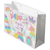 Pop voorbij! Pastel pop het verjaardagskind Groot Cadeauzakje (Voorkant Gekanteld)