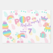 Pop voorbij! Pastel pop het verjaardagskind Inpakpapier Vel (Voorkant)