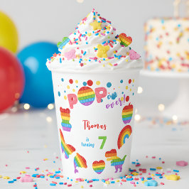 Pop voorbij! Pastel pop het verjaardagskind Papieren Bekers