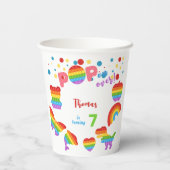 Pop voorbij! Pastel pop het verjaardagskind Papieren Bekers (Achterkant)