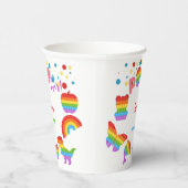 Pop voorbij! Pastel pop het verjaardagskind Papieren Bekers (Rechts)