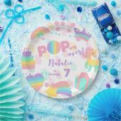 Pop voorbij! Pastel pop het verjaardagskind Papieren Bordje (Feest)