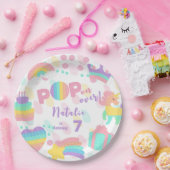 Pop voorbij! Pastel pop het verjaardagskind Papieren Bordje (Feest)