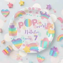Pop voorbij! Pastel pop het verjaardagskind Papieren Bordje