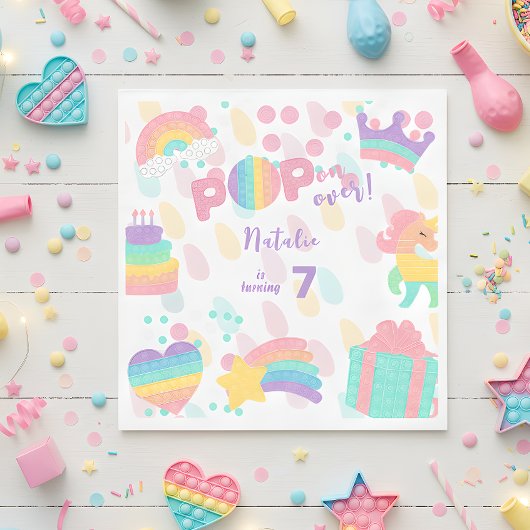 Pop voorbij! Pastel pop het verjaardagskind Servet