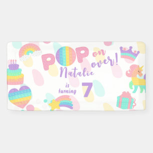 Pop voorbij! Pastel pop het verjaardagskind Spandoek