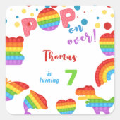 Pop voorbij! Pastel pop het verjaardagskind Vierkante Sticker (Voorkant)