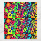 Pop vruchten kunst wijn etiket (Enkel label)