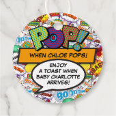 POP Wanneer Ze Barst Baby Shower Strooidecoratie Bedankjes Labels (Achterkant)