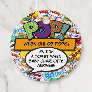 POP Wanneer Ze Barst Baby Shower Strooigoed Bedankjes Labels