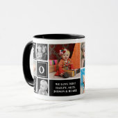 Pop We houden van je zwarte aangepaste fotocollage Mok (Voorkant links)