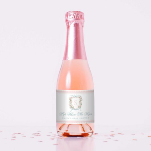 Pop When She Pops Magnolia Crest Favor Label Sparkling Wijnetiket