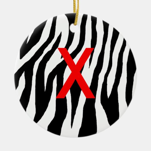 Pop Zebra Keramisch Ornament (Voorkant)