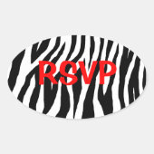 Pop Zebra Ovale Sticker (Voorkant)