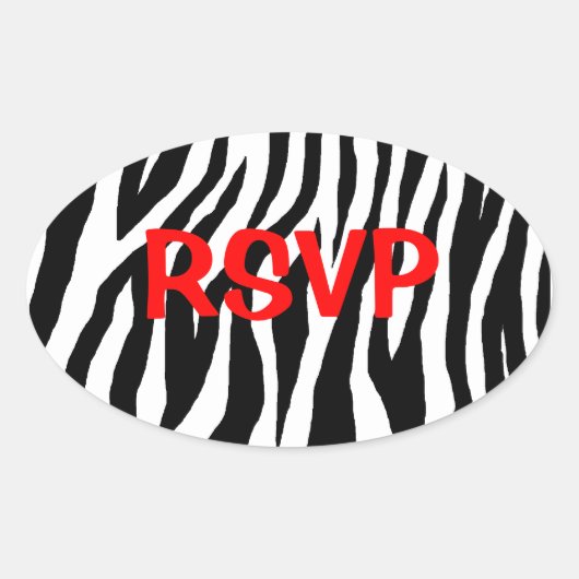 Pop Zebra Ovale Sticker (Voorkant)
