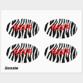 Pop Zebra Ovale Sticker (Vel)