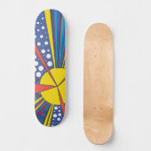 Pop zonnebrand, abstracte heldere kosmische strale persoonlijk skateboard (Voorkant)