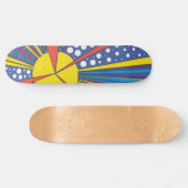 Pop zonnebrand, abstracte heldere kosmische strale persoonlijk skateboard (Horizontaal)