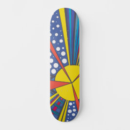 Pop zonnebrand, abstracte heldere kosmische strale persoonlijk skateboard