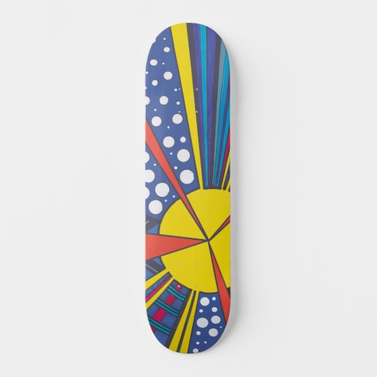 Pop zonnebrand, abstracte heldere kosmische strale persoonlijk skateboard (Voorkant)