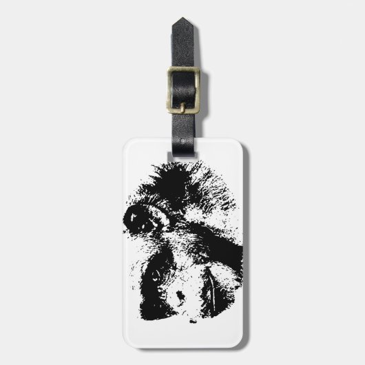 Pop zwart-wit bagagelabel (Voorkant verticaal)