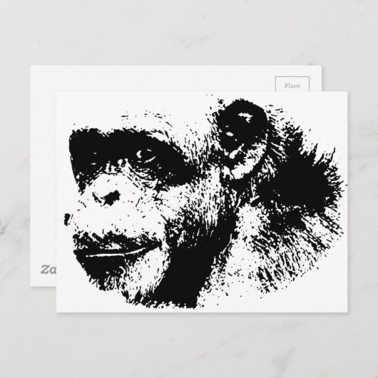 Pop zwart-wit briefkaart (Voorkant / Achterkant)