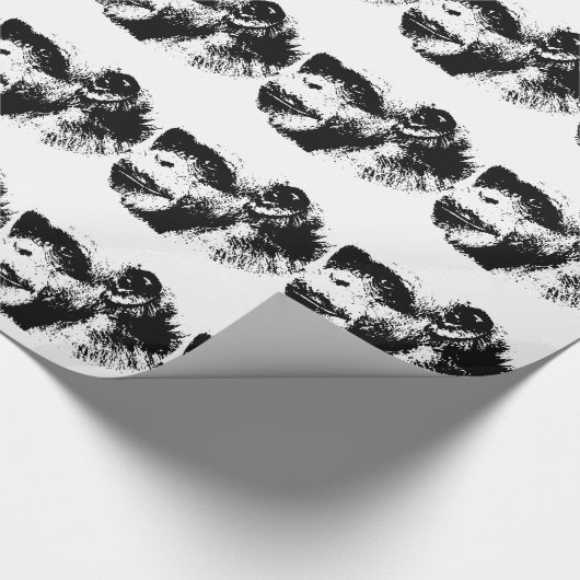 Pop zwart-wit cadeaupapier (Hoek)