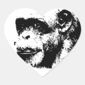 Pop zwart-wit hart sticker (Voorkant)