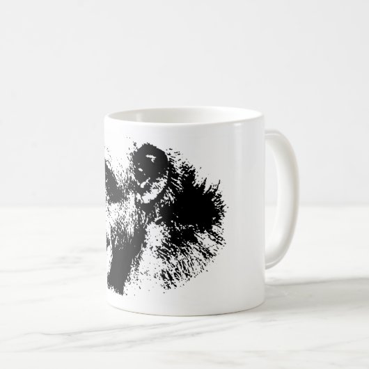 Pop zwart-wit koffiemok (Voorkant rechts)