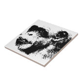 Pop zwart-wit tegeltje (Zijkant)