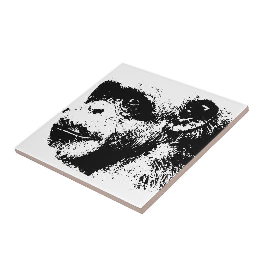 Pop zwart-wit tegeltje (Zijkant)