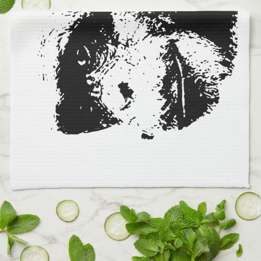 Pop zwart-wit theedoek (Gevouwen)