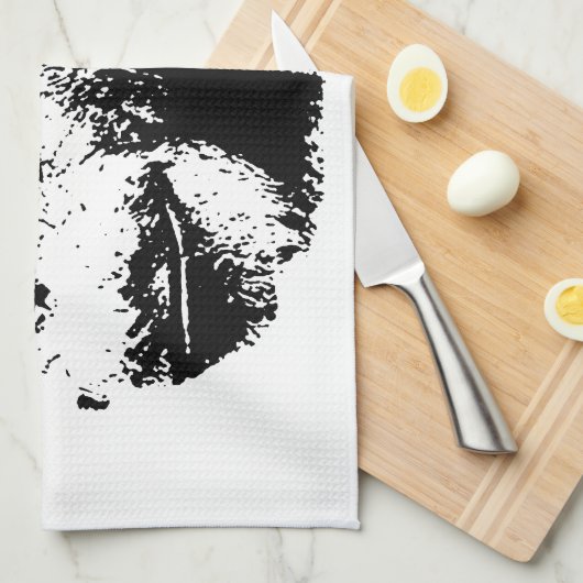 Pop zwart-wit theedoek (Quarter Fold)