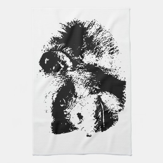 Pop zwart-wit theedoek (Verticaal)