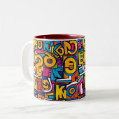 Popart abstract geometrisch patroon 28 - Mok (Voorkant links)