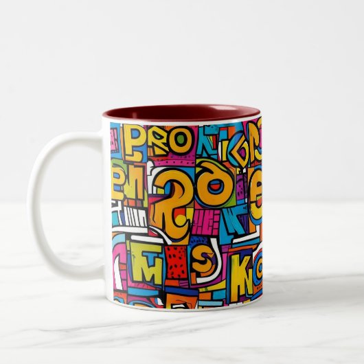Popart abstract geometrisch patroon 28 - Mok (Links)