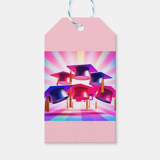 PopArt Afstuderen Petten Gift Label Cadeaulabel (Voorkant)