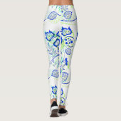 PopArt Blue Leaves Leggings (Achterkant)