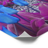 Popart Blue Tulips Windmills Landschap Poster (Hoek)